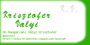 krisztofer valyi business card